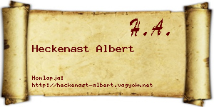 Heckenast Albert névjegykártya