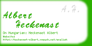albert heckenast business card